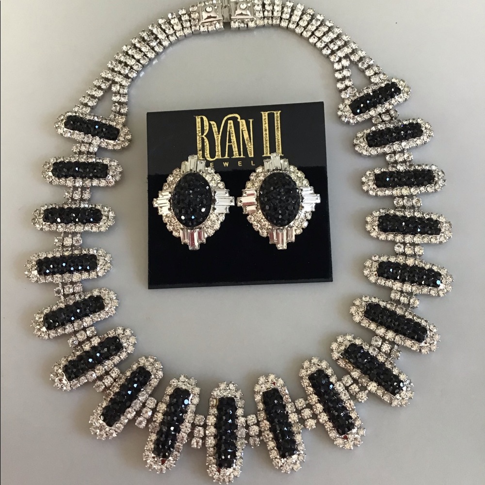 Ryan II crystal necklace and earrings.
